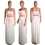 Two-piece fashion sexy tie-rope tube top dress WY6575