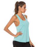 Quick-drying sports vest basic cationic fitness training yoga off-shoulder U-neck vest 590176238022-1