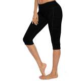 New style yoga pants solid color peach hip tight-fitting slimming sports seven-point side pocket quick-drying fitness women's pants 593472933285-1