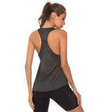 Quick-drying sports vest basic cationic fitness training yoga off-shoulder U-neck vest 590176238022-1