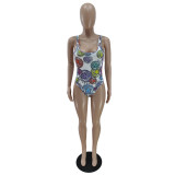 Fashion printing colorful sexy one-piece swimsuit BN7188