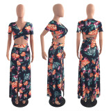 Classic floral hot sale two-piece dress M482