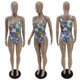 Fashion printing colorful sexy one-piece swimsuit BN7188