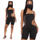 New sexy short cutout sports jumpsuit with suspenders P1738312