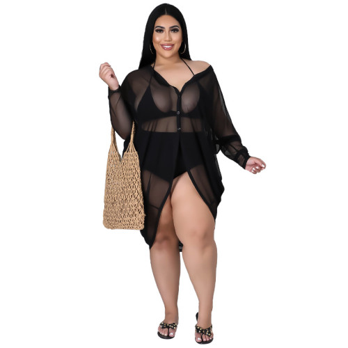 Sexy thin see-through shirt plus size long skirt ladies pajamas uniform temptation N7260