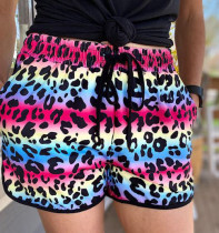 Summer new women's fashion sports leopard print shorts women F093