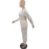 Digital printing leisure suit Q8042