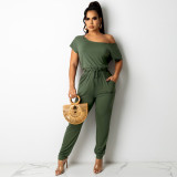 Women's clothing solid color fashion casual street wear jumpsuit Y8086