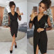 Women's spring and autumn long-sleeved mesh dress L0241