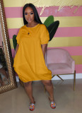Women's dress bubble skirt plus size big T-shirt lantern skirt short sleeve summer AL107