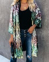 Women's casual flared sleeve sequined jacket TS981