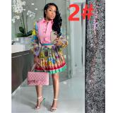 Autumn Women's Fashion Cardigan Pleated Skirt Office Ladies Workwear Set CM2149