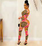 Women's fashion casual printed jumpsuit OMM1263