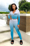 Leisure sports suit Two-piece set of positioning printing gradient color webbing ZH8559