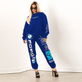 Explosive style, digital pattern, letter printing, two-piece sweater, women's clothing F123
