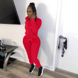 Fashion casual sports solid color suit two-piece suit YM216
