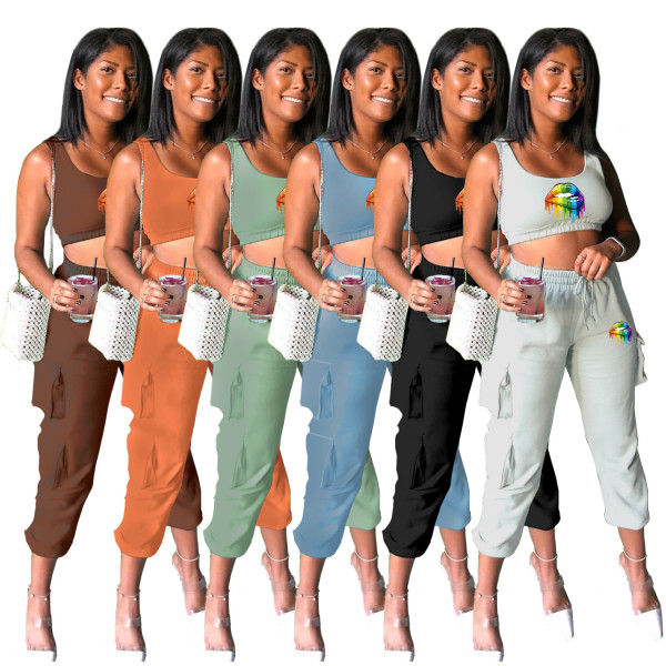 Plus size women's yoga suits fashion casual pants suits H1712