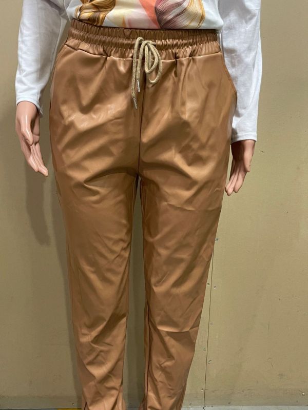 Fashion women's leggings all-match drawstring leather pants OL96077