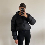 2021 autumn and winter new women's fashion stand-up collar contrast stitching slimming thin street shooting thick padded jacket women K21L06218