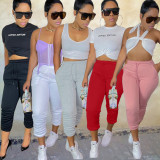 Women's padded sweater fabric, sports and leisure drawstring leggings pants BN205
