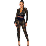 Sexy ripped tight two-piece suit HY5240