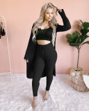Women's fashion sexy solid color stitching suit pants suit WY6846
