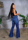 New style frayed jeans flared pants CJ944