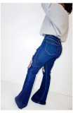 New style ripped jeans flared pants women CJ1096