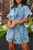 New loose and thin mid-length denim vest jacket women (including belt) CJ980