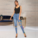 Fashion creative ripped fringed jeans PD9820
