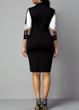Slim fashion digital printing long-sleeved women's dress SMR10720