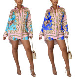 Casual fashion digital printing suit two-piece suit SMR10391