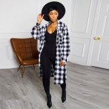 Plus size women's woolen fleece fashion contrast split jacket jacket H1749