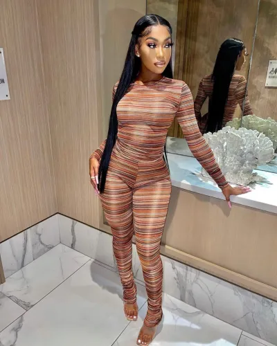 Women's autumn two-piece women's milk silk suit FFD1139