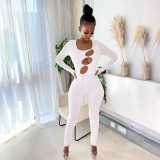 2021 autumn women's new sexy hollow high waist tight-fitting hip-lifting sports and leisure fitness jumpsuit K21Q07828