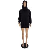 Sexy personality two-wear hooded dress LS6396