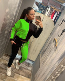 Popular women's color matching butt sleeves fashion casual sports two-piece suit HM6533