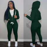 Women's autumn and winter twill sweater fabric sports two-piece suit L273