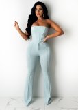 Women's hot style sexy tube top strapless slim flared trousers nightclub suit HANI2162