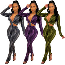 Explosive fashion feature printing high elastic sexy suit HN064