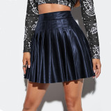 2021 new pleated skirt women ins style sexy short skirt PU leather short skirt nightclub style D642919302506