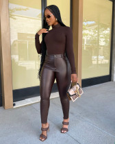 Fashion women's sexy skinny PU leather pants OL96080