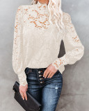 New product fall/winter stand-up collar commuter lace top (with lining) S21Y5048