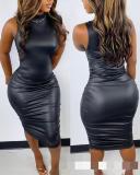 Women's Stacking Skinny Leather Dress ODS1001