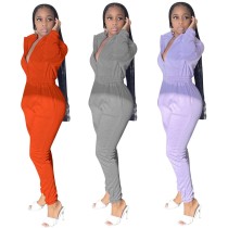 New fashion Japanese velvet solid color casual jumpsuit FE193