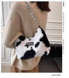 Autumn/winter 2021 new wave furry bag women fashion plush one shoulder small bag casual simple western style female bag