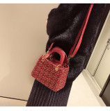 Bag women 2021 autumn and winter new trendy fashion Korean version of simple woolen cloth single shoulder bag net red oceanic messenger bag