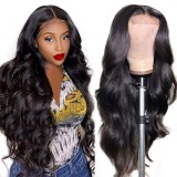 Wig female long curly hair big wavy mid-point dyed chemical fiber headgear