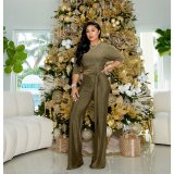 Christmas gift professional sequined 7-point sleeve two-piece suit