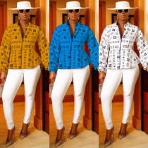 Women's,digital,positioning,printing,zipper,fashion,casual,jacket